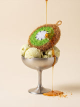 The kiwi scrubber served in a glass sundae dish