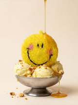 The smiley scrubber served in a glass sundae dish
