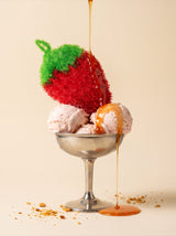 The strawberry scrubber served in a glass sundae dish