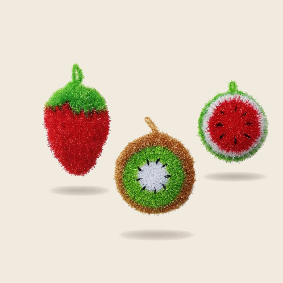 The Fruit Trio gift set: strawberry, kiwi and watermelon kitchen scrubbers